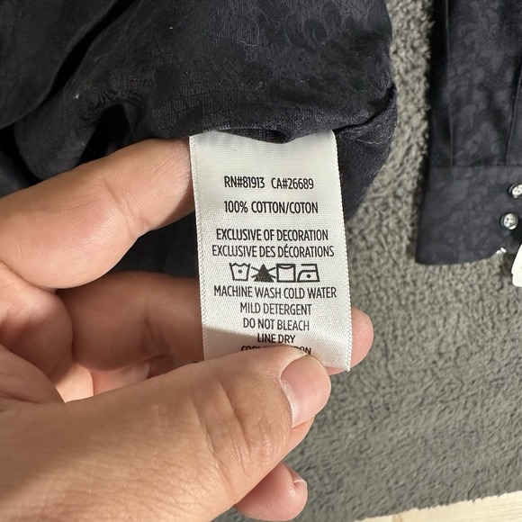 Robert Graham Shirt Mens XL Blue Floral Long Sleeve Flip Cuff Cotton Button Up - Picture 5 of 8